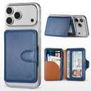 MEFON for MagSafe Wallet, Magnetic Phone Wallet RFID Blocking, Slim 5-8 Card Holder with Cash Slot & Clear ID Window, Minimalist Mag Safe Wallets for iPhone 17/ 16/ 15/ 14/ 13/ 12 Series, Navy Blue