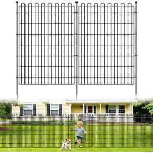 10 Panels No Dig Decorative Garden Fence with Gate for Yard, 48 in(H) X 26.25 ft(L) Animal Barrier Fencing for Outdoor Dog, Metal Portable Garden Fences for Borders, Pets, Landscape, Temporary Fence