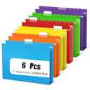 Plastic Hanging File Folders, 12  Pack Plastic File Folders Letter Size with Tabs, Expandable Pastel Folders for Home and Office Filing Cabinets