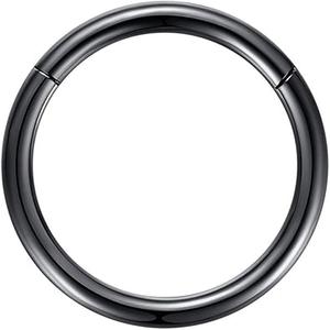 1pc 8g 10mm Silver, ORANGELOVE Hypoallergenic Nose Ring, Surgical Steel Septum Jewelry Hinged Segment Ring Body Piercing Nose Hoop Lip Rings Nose Helix Cartilage Rook Earrings