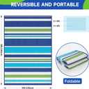 Outdoor Patio Plastic Rug Waterproof - Outdoor Rugs for Camper Outside, Rv, Porch Deck Rug Clearance, Area Carpet for Outside, Balcony, Patio Decor, Blue & Green, 5x8 ft