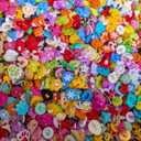 2 x Decorative Plastic Buttons, 200 Pieces, Colorful Animal and Fruit Designs, DIY Sewing Craft Supplies