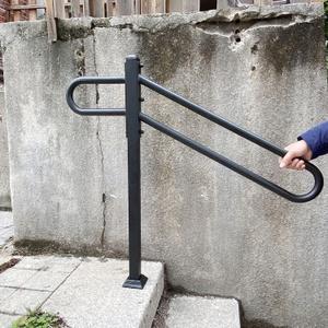 28"-8.5" L X 35.5" H Single Post Wrought Iron Handrails for Outdoor 1-3 Steps, Metal Outdoor Stair Railing, Railings for Steps,Fits Garage, Porch.