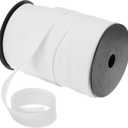 MECCANIXITY 1 Inch Double Fold Bias Tape Polyester Continuous Bulk Bias Tape for Sewing,Seaming Quilting Hemming Binding Crafts (White 55 Yards)