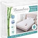 King Size Cooling Waterproof Mattress Protector Pad Cover, Breathable Fitted Sheet Style Deep Pocket-Noiseless,Vinyl,PVC Free,Waterproof Bed Matress Cover Washable for Home, Bedroom, Hotel