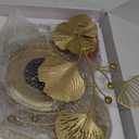 Clocks for Living Room, Large Wall Clock, 3D Silent Wall Clock, Retro Metal Ginkgo Leaf Design, for Bedroom Kitchen Decorative Wall Clocks32''x18''  (Retro Coffee Color)