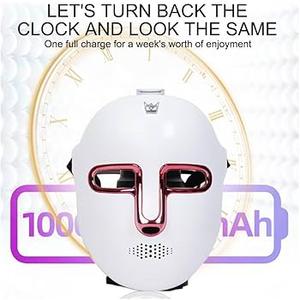 LED Face Mask, 7 Colors LED Face Light Therapy Mask, Red Light Therapy Mask Facial Beauty, Rechargeable LED Face Mask for All Skin Types, Anti-Aging, Rejuvenation, Brightening Skin, Firming