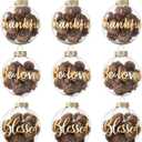 DN DECONATION Christmas Decor Tree Ornaments, 3.15" Glass Hanging Balls with Nature Pinecones for Farmhouse Rustic Fall Autumn Thanksgiving Christmas Decorations Indoor Home Decor (Gold and Blown12pcs)