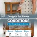 AquaTeak Patented 18" Sumba Teak Shower Bench - Shower Stool with Storage Shelf for Bathroom - Durable Water Resistant Shower Chair - Shaving Foot Rest - Indoor & Outdoor Use