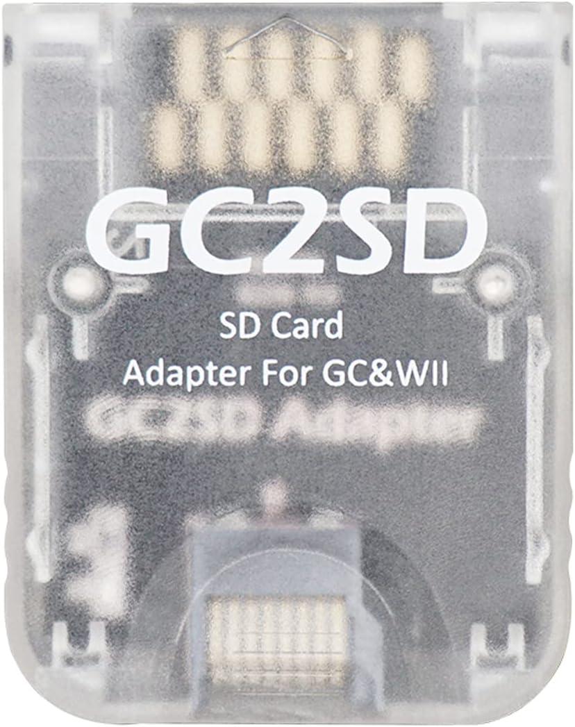 AreMe GC2SD Micro SD Card Adapter TF Card Reader for Gamecube Wii Console (Transparent)