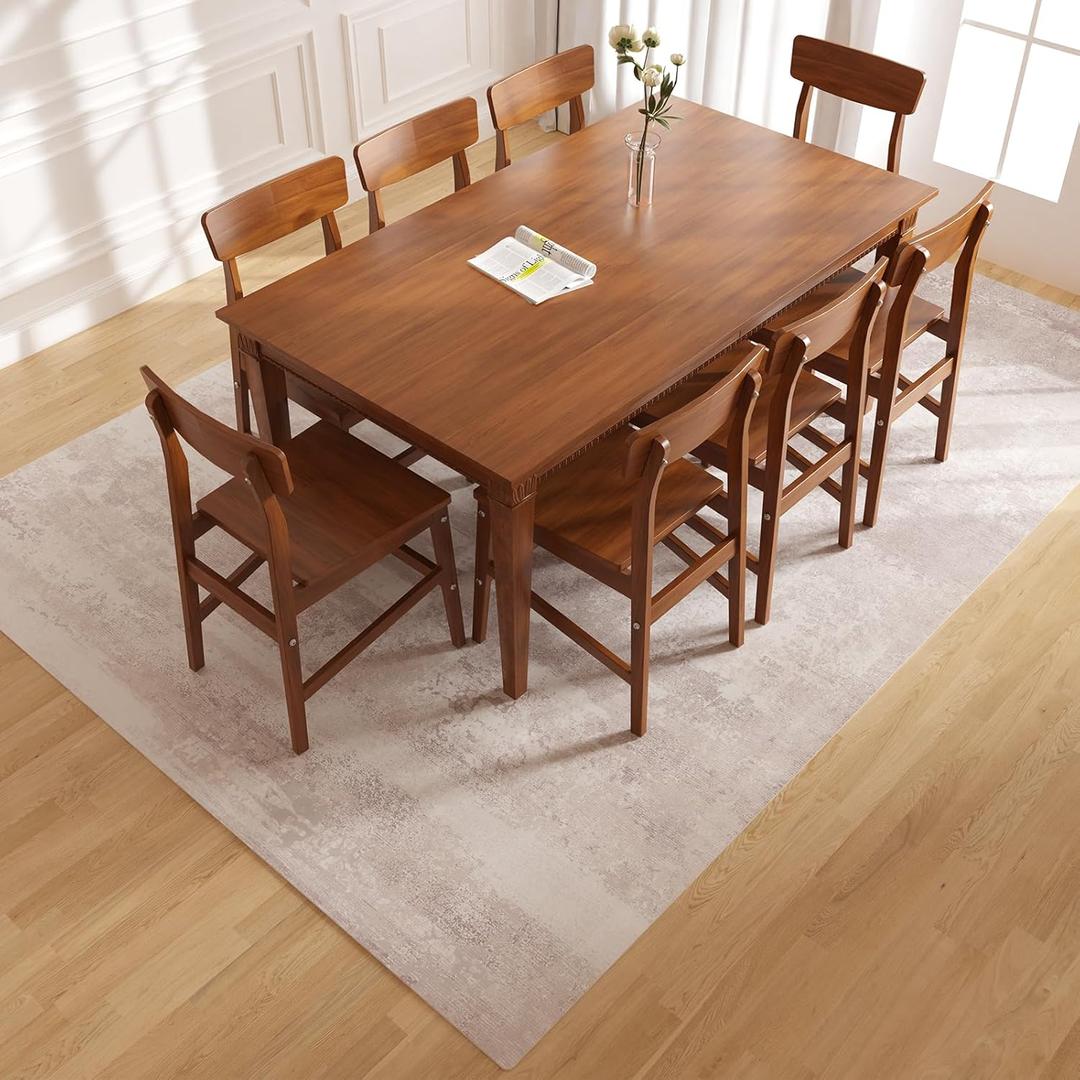 Floor Mat 5x7 Ft Non-Slip Modern Soft for Living Room, Low Pile Boho Rugs for Floor Large Comfort Memory Foam Waterproof Indoor Rug Bedroom Dinning Room Kitchen Home (Beige/Purple (Rug-like))
