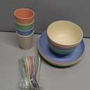 Homienly Wheat Straw Dinnerware Sets 20 PCS Cups and Plates Sets for Kitchen Microwave and Dishwasher Safe Plate Set Unbreakable Camping Dish Set Kids Plates and Bowls Sets for Picnic, RV (Multilight)