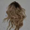 PANEWAY 16Inch Hair Toppers for Women with Thinning Hair - 6.5''x6.5'' Ladies Wiglets Toppers - Ombre Dark Root to Blonde