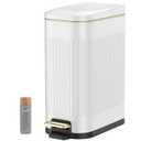 BETHEBEST Bathroom Trash Can with Lid,4 Gallon /15L Rectangular Garbage Can with Removable Inner Wastebasket,Soft Close, Step Stainless Steel Trash Can for Bathroom,Kitchen,Office(White)