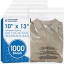 Spartan Industrial - 10" X 13" (1000 Count) Self Seal Clear Poly Bags with Suffocation Warning for Packaging, T Shirts & Shipping - Permanent Adhesive