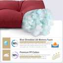 Outdoor Bench Cushion, Blue Shredded Memory Foam, Waterproof Patio Furniture Cushion Fade Resistant Indoor Window Seat Pad 4.5inch Extra Thick with Adjustable Strap 42 x 16 Inch, Burgundy