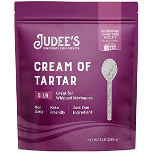 Judee's Gluten Free Cream of Tartar 5 lb - All Natural, Keto-Friendly, Gluten-Free and Nut-Free - Use for Baking as a Stabilizer, Cleaning and Crafting - Made in USA (80 Ounce (Pack of 1)), Best By 02/05/2026