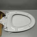 Elongated(Oval) Toilet Seat, Quick-Attach Hardware Metal Hinges, Heavy Duty, Slow Soft and Quiet Close, Durable and Sturdy, Easy to clean, Fits Elongated(Oblong) Toilets, White(18.5)