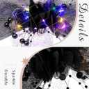 2 x Yokawe LED Light Up Hair Bow Clip,Black Tulle Flower Prom Wedding Costume Accessory with Pearls & Feathers for Women