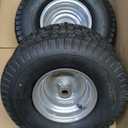 2 PCS Autocessking 15x6.00-6 Tire and Wheel Assembly Front Tires Compatible with Craftsman Riding Mowers Lawn Tractors, 3" centered Hub, 3/4" Bushing (15x6.00-6 with Rim, Silver)