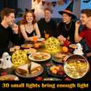 Yinhua Halloween Decorations Indoor 4" Pumpkin Decor Outdoor Halloween Globe Light with Timer Crackle Glass Ball Led Globe Warm Light for Table Centerpieces Lighted Decorative Ball Gift (4"(1 PCS))