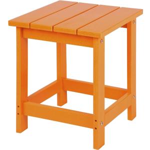 LZRS Adirondack Square Outdoor Side Table for Patio, Pool Composite Patio Table,HDPE End Tables for Backyard,Pool, Indoor Companion, Easy Maintenance & Weather Resistant(Orange)