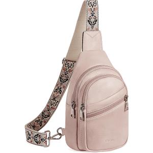 Telena Sling Bag for Women Crossbody Bags Purse for Women Vegan Leather Fanny Pack with Adjustable Strap (1-Pink)
