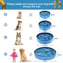 Dog Pool for Large Dogs, Kiddie Pool Hard Plastic, Dog Bathtub Portable, Foldable Pool for Dogs Slip-Resistant (Blue, L-47"x12")