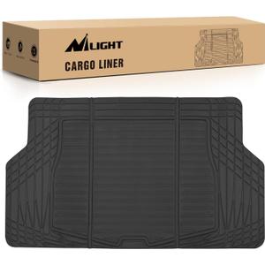 Nilight Rubber Cargo Mats for Cars Trucks SUVs,Universal Trim to fit for Most Vehicles,All Weather Protection Heavy Duty Cargo Liners
