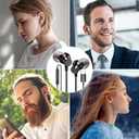 USB C Earbuds Wired Headphones for Google Pixel 10 9 Pro for iPhone 17 16 15 Pro Max/iPad 10th Generation for Galaxy S26 Type C Earphones Noise Canceling Headphone with Microphone Volume Control Black