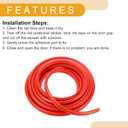 1 Pcs 16.40ft 5000mm Universal Car Door Edge Protective Sealing Strip - Car B-Type Door Scratch Protection Guards Anti-Scratch Collision - TPE Red