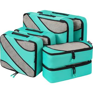BAGAIL 6 Set Packing Cubes,Travel Luggage Packing Organizers (The Turquoise)