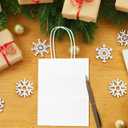 qiqee 200-Packs White Paper Gift Bags with Handles Bulk 4.5"x2.5"x6" Mini Size Paper Bags Multiple Uses