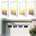Pack of 4 Garage Door Windows, Replacement Vinyl Window Inserts with UV Resistant Resin Glass for Garage Doors, 53x35cm (Clear Design)