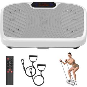 Vibration Plate Exercise Machine, Vibrating Platform for Lymphatic Drainage with 200 Adjustable Speeds, Power Vibration Plate for Weight Loss, Supports Max Weight 450 Lbs