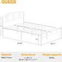 VECELO 14 inch Queen Bed Frame White Beds Metal Platform Mattress Foundation with headboard Footboard Steel Slat Support/No Box Spring Needed/Easy Assembly