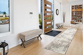 ShadesU Custom Size Abstract Design Non-Slip Hallway Runner Rug Carpet Low-Pile 0,3" Non Slip Backed (Grey Color, 31inch Wide x 9ft Length)