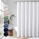 OVZME Berry White Shower Curtain, Embossed Textured Fabric Shower Curtain for Bathroom - Soft Cloth & Hotel Spa Luxury, Water Repellent, Machine Washable Shower Curtain, 72X72, White