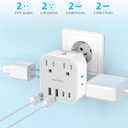 European Travel Plug Adapter Set, 8-in-1 Travel Adapter with 4 Outlets, 4 USB Ports (2 USB C), US to UK/EU Universal Travel Adapter, International Power Adapter with Type G/E/F/C Detachable Plugs