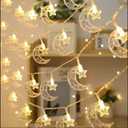 LED String Lights - Moon, Star, Castle, and Lantern Multi-Colored Party Decoration for Ramadan Eid Event