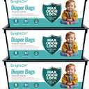 BrightOn Diaper Pail Refills with 90 Bags Compatible with Genie Easy Roll Signature Diaper Pails, 3-Pack (90 Bags) (Unscented)
