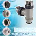 Plunger Valves & Type B Hose Adapter Compatible with Intex Pool Part, Hose Fitting Coupling Connector Plunger Shut Off Valve Replacement Practical Accessories for Above Ground Pool Vacuum Pipe Holder