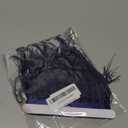 FQTANJU 2 Yards Soft & Natural Ostrich Feathers Fringe Trims Ribbon Used for Dress, Sewing, Craft Clothing, Lighting Decoration, Clothing DIY, etc. (Navy Blue)