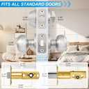 Plustool 4 Pack Exterior Door Lock Set, Satin Nickel Door Knob and Deadbolt Combo Set, Keyed Alike Entry Door Knobs with Lock&Keys, Round Ball Door Locksets with Deadbolt for Entrance and Front Door
