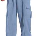 RoseSeek Boy's Wide Leg Baggy Sweatpants Athletic Cargo Track Pants Joggers | Straight Leg, Athletic Track Pants, Cargo Pockets, Workout Lounge Long Trousers, Boys Size 10-12 (Blue)