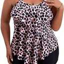 B2prity Women Plus Size Tankini Swimsuits Tummy Control Two Piece Bathing Suit Ruffled Flounce Swimwear with Shorts Size 22W