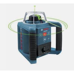 BOSCH GRL 300 HVG Self-Leveling Green-Beam Rotary Laser, Includes 2 D Batteries, Remote Control, Wall Mount, Laser Target, Laser Glasses, & Carrying Case
