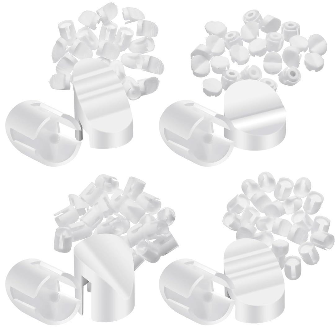 100 Pcs Entry Door Plugs 1/4 x 5/16 and 3/8 x 5/16 Diameter Door Frame, Variety Pack White Screw Hole Plugs
