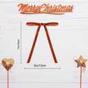 26 Pcs Velvet Christmas Tree Bows Ornaments, 5x7 Inch, 3/8" Wide, Craft Ribbon Bows for Garland Wreath Indoor Outdoor Xmas Decorations, Camel