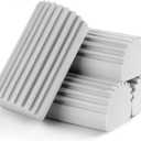 4-Pack Damp Clean Duster Sponge,Gray Damp Dusting Sponge,Duster Baseboard Cleaner Sponge with Ridges,Reusable Wet Duster Sponge,Household Cleaning Sponges for Blinds,Window Track Grooves